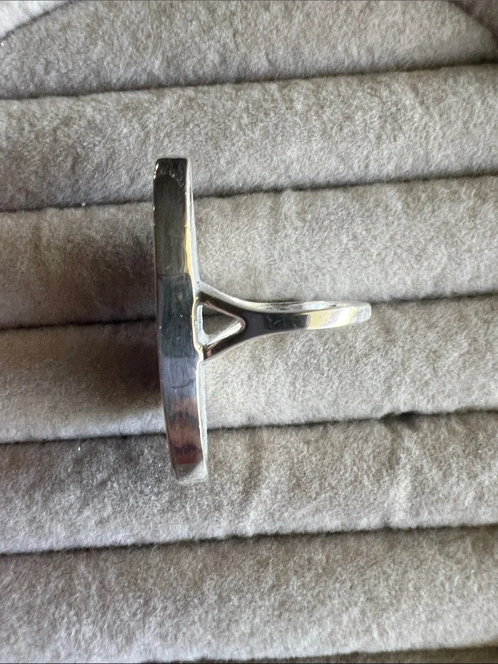 Sterling Silver Marquise Mother-of-Pearl Statement Ring - Gray Green
